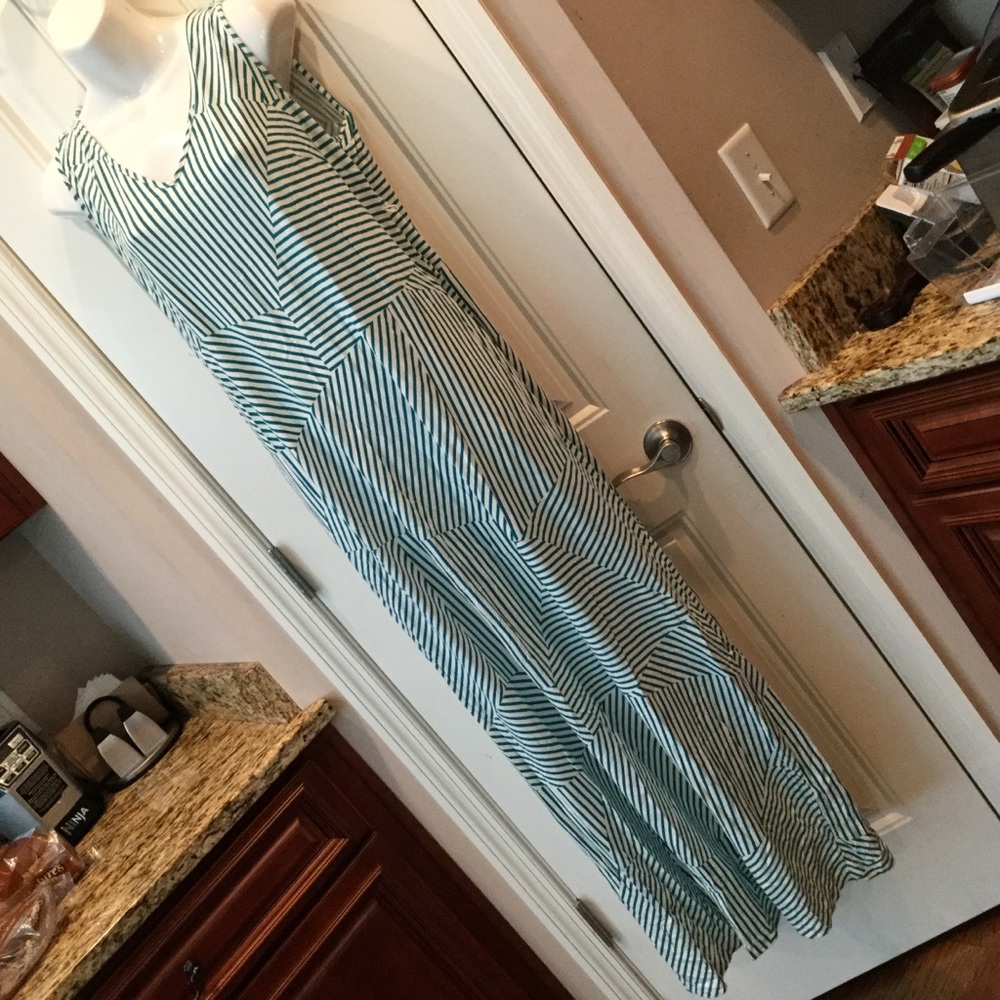 Motherhood Maternity Green Stripe Maxi Dre…